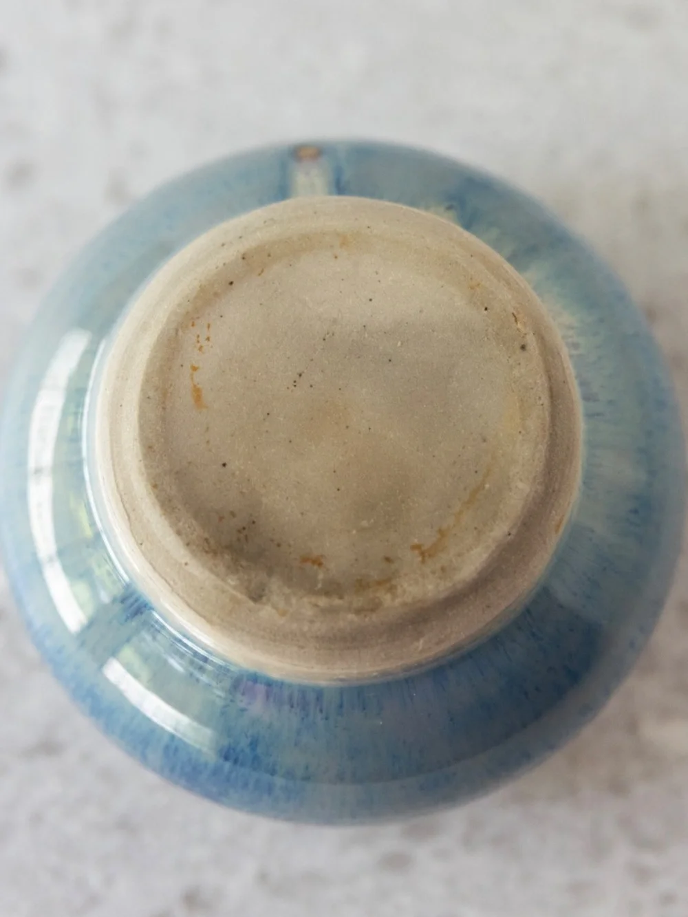 Studio pottery small blue pot planter 2.75 inches tall